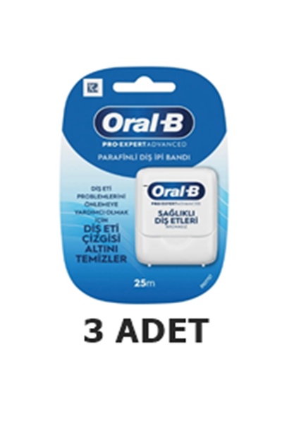 Oral-B Oral B Pro Expert Advanced Sağlıklı Diş Etleri Parafinli Diş İpi Bandı 25M x 3ADET