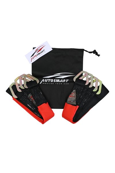 AUTOSMART مجموعة أحزمة ربط المحور الثقيلة المكونة من 4 قطع 2 بوصة × 36 قدمًا