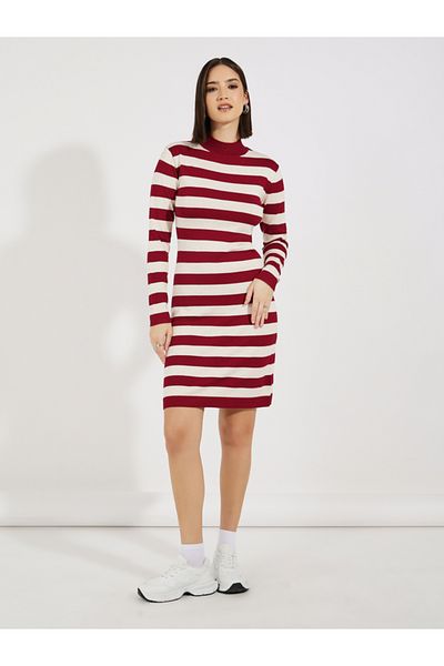 Styli Striped Sweater Knee Length Dress