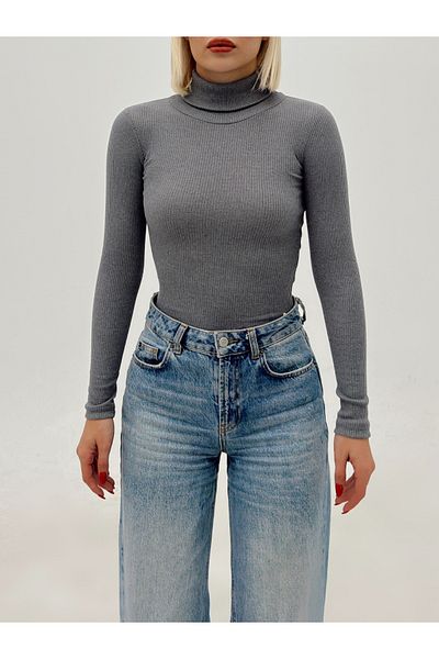 AFROGİYİM Women's Solid Color 3-Piece Turtleneck Blouse