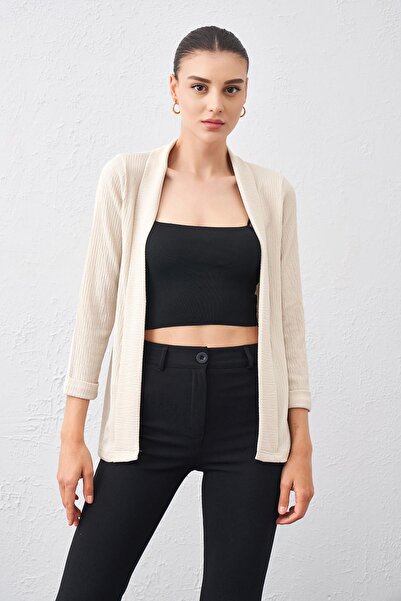 TENA Women's Stone Elbow Sleeve Open Front Jacket