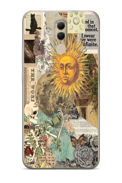 moonset Huawei Mate 20 Lite Uyumlu Güneş Tasarımlı Baskılı Şeffaf Telefon Kılıfı
