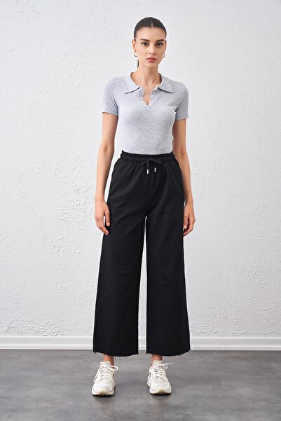 TENA Γυναικείο παντελόνι με φαρδιά ζώνη ραμμένο με μαύρο δέσιμο στη μέση