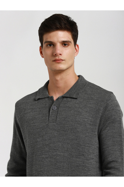Dennis Lingo By Styli Collared Regular Fit Solid Sweater
