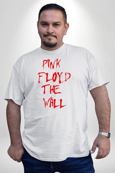 Angemiel تي شيرت Pink Floyd The Wall - أبيض كبير الحجم مطبوع مسبقًا للجنسين