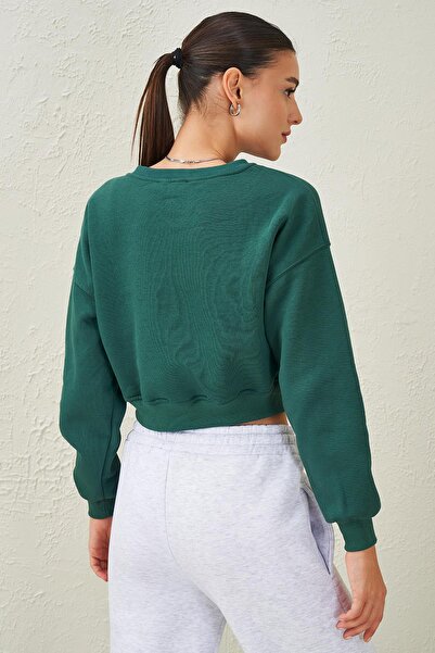 TENA Γυναικείο φούτερ Nefti Crew με λαιμόκοψη με τρεις κλωστές Oversize Crop