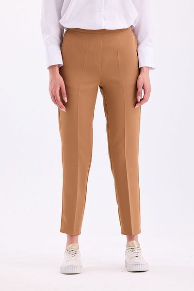 PASTELASTORE High Waist Ankle Length Women's Trousers - Back Elastic, Comfortable Fabric 2344