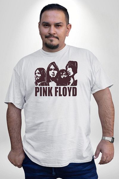Angemiel تي شيرت أبيض للجنسين مقاس كبير من Pink Floyd - مطبوع مسبقًا