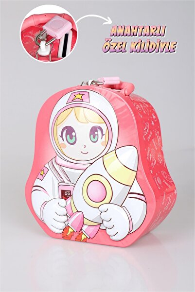 DEKOMUS İle Özel Tasarım Kilitli Kumbara "astronot"