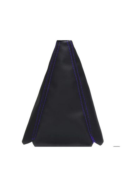 ANLCOMPANY Fort Mondeo 2000-2006 Compatible Gear Shift Gaiter Black Leather Blue Stitching