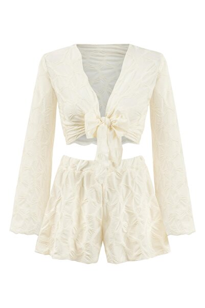 AQUELLA Bürümcük Desen Şort-Crop Takım