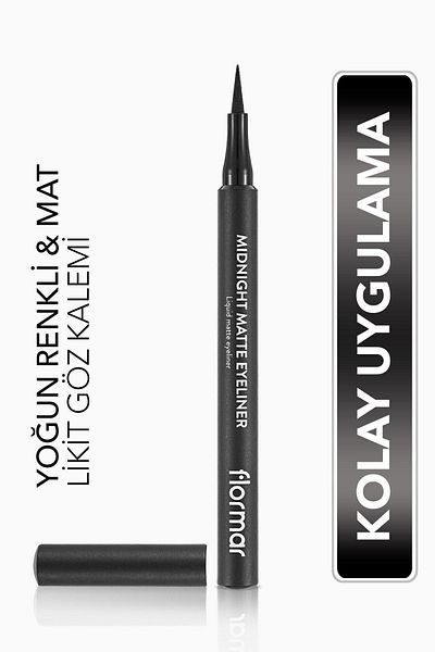 Flormar Matte Liquid Pen Eyeliner (BLACK) - Midnight Matte Eyeliner - 001 Black -8690604532292