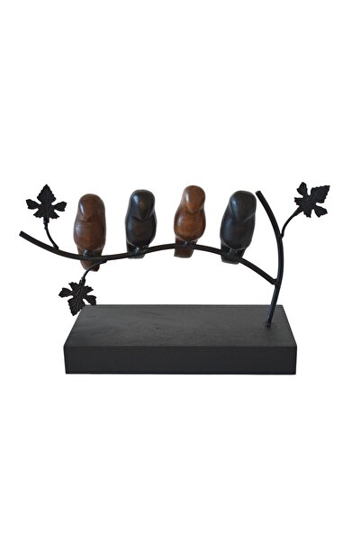 Virago Home Décor Daldaki Ahşap Kuşlar Dekoratif Obje