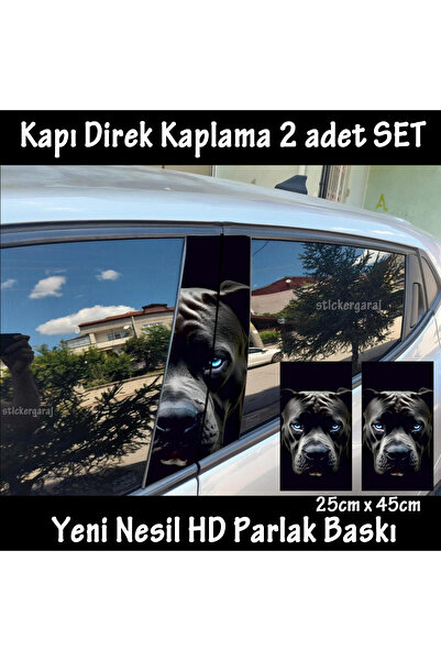 Automod korkunç ürpertici köpek folyo - 2adet yan kapı direk kaplama sticker yapıştrma