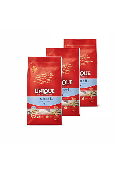 Unique kitten tavuklu 2 kg lık 3 paket