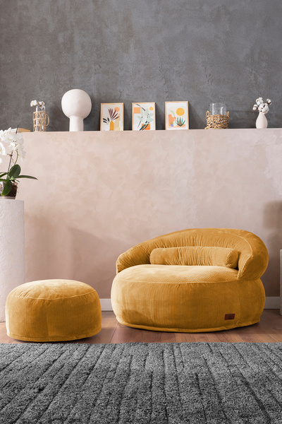 ARGİMO Elissa Yıkanabilir Tek Kişilik Berjer Puf Dinlenme Koltuğu