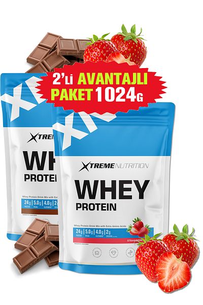Xtreme Nutrition 1024g Chocolate + Strawberry 32 Serve - Whey Protein Powder (5g Bcaa +4G Glutamine +2G Creatine)