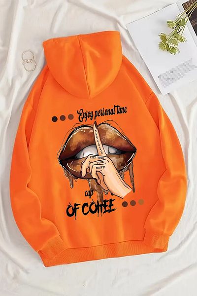 uyguntarz Bedrucktes Oversize-Sweatshirt „Enjoy Staff Time“.
