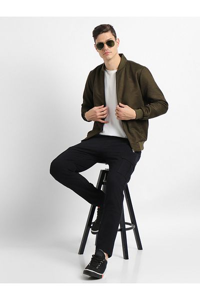 Dennis Lingo By Styli Regular Fit Suede Look Bomber Jacket