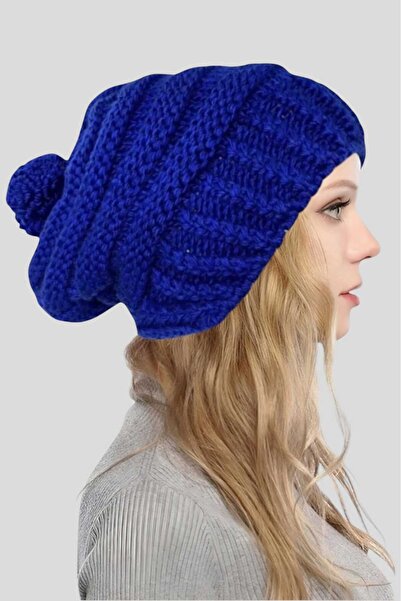 Uniquetrenders Жіноча шапка з помпоном, в'язана з товстої пряжі