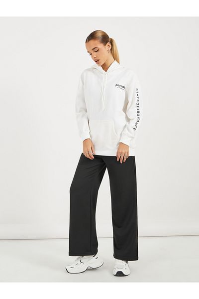 Styli Regular Fit Longline Slogan Hoodie