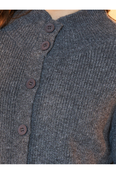 Styli Longline Front Button Placket Knitted Cardigan