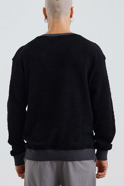 MADZEYMODA Мъжки суитшърт с кръгло деколте, черен, премиум, плюшен, Mz32033