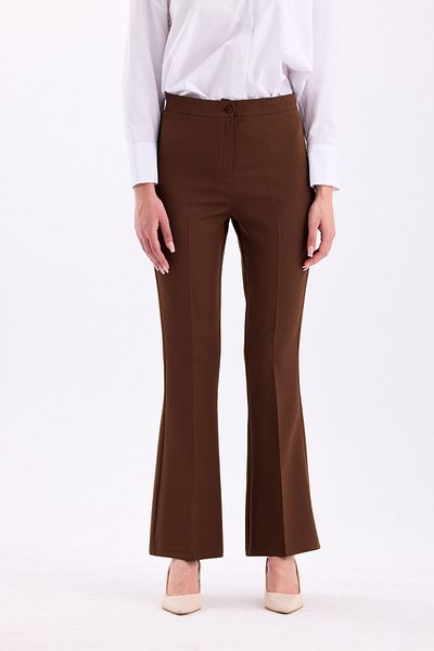PASTELASTORE Women's High Waist Flared Leg Fabric Pants 3345