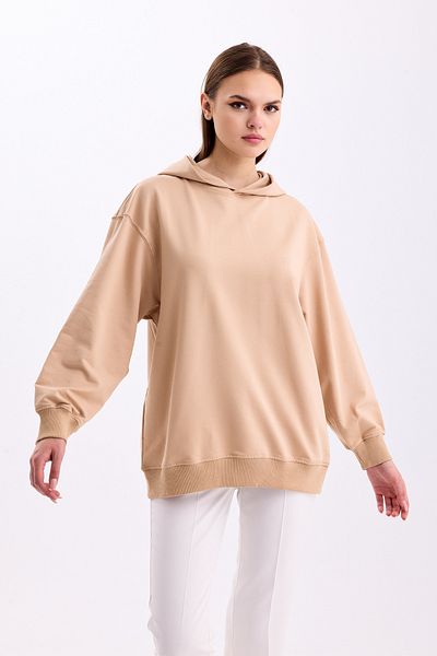 PASTELASTORE Φούτερ Baharlık Oversize με βαμβακερή κουκούλα - 2 κλωστές