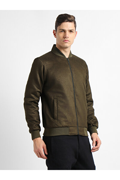 Dennis Lingo By Styli Regular Fit Suede Look Bomber Jacket