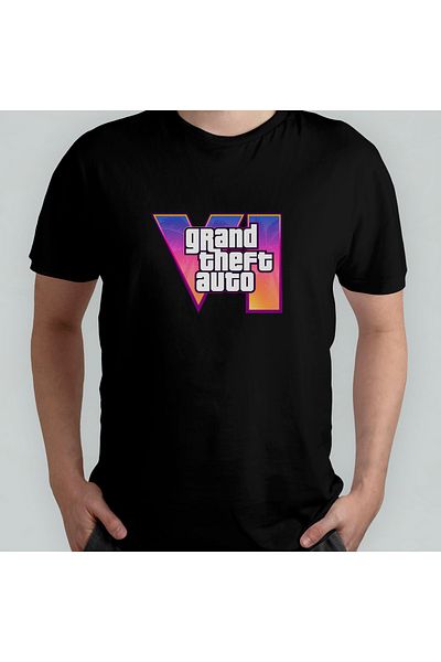 Pixxa Grand Theft Auto VI - Μπλουζάκι από 100% βαμβακερό λαιμόκοψη μοντέλο 1