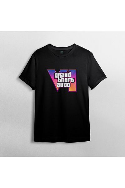 Pixxa Grand Theft Auto VI - Μπλουζάκι από 100% βαμβακερό λαιμόκοψη μοντέλο 1
