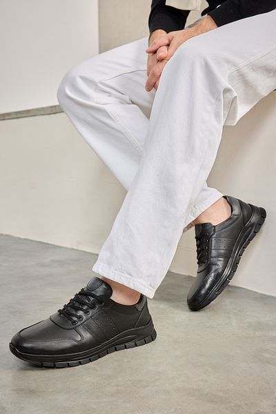 Ziya , Ανδρικό Sneaker από γνήσιο δέρμα 133423z67 Μαύρο