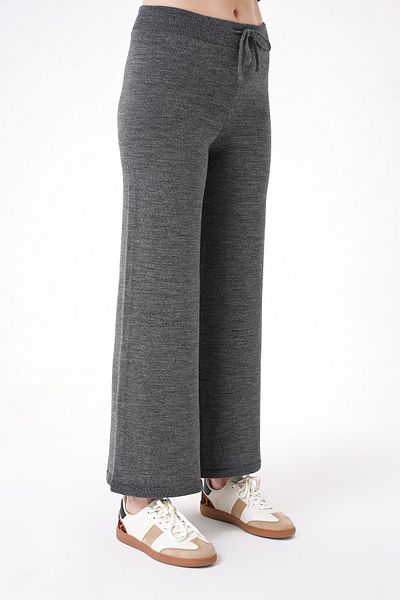 CHUBA Women's Wide Leg Regular Fit Knitwear Trousers Anthracite 24W120