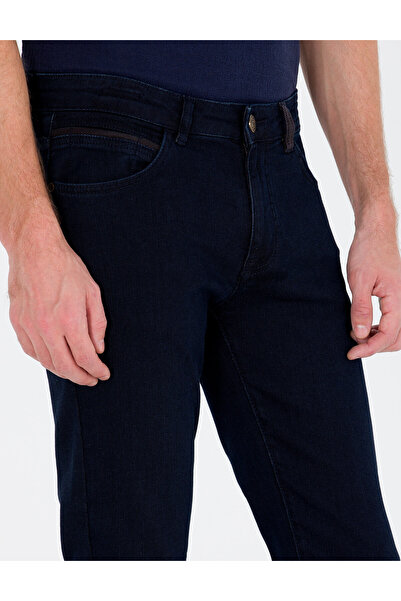 Pierre Cardin PİERRE CARDİN DOKUMA KUMAŞ SLİM FİT KOYU LACİVERT DENİM PANTOLON