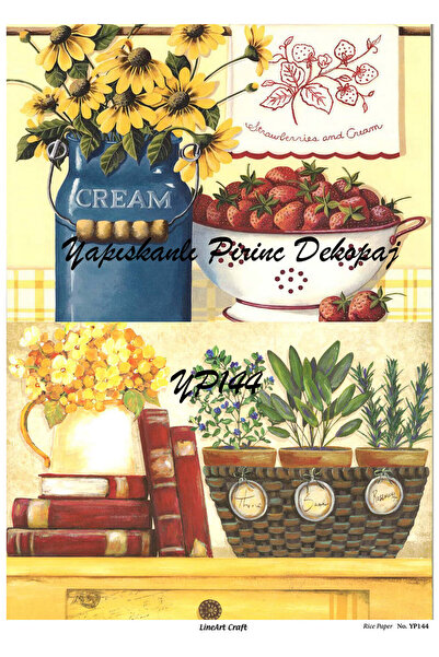 LİNEART ورق ديكوباج نحاسي Lineart رقم: YP144- 29x42 سم