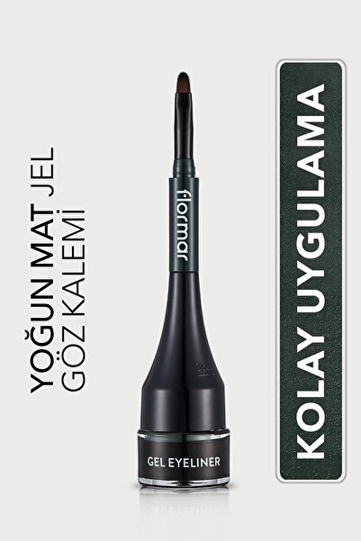 Flormar Hassas Uçlu Özel Fırça Başlıklı Yoğun Pigmentli Mat ve Akmayan Jel Eyeliner-004