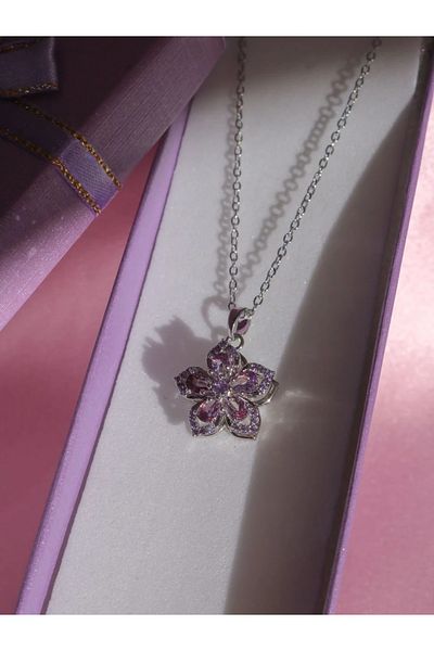 Reorah Collection Rapunzel Flower Fidget Steel Necklace