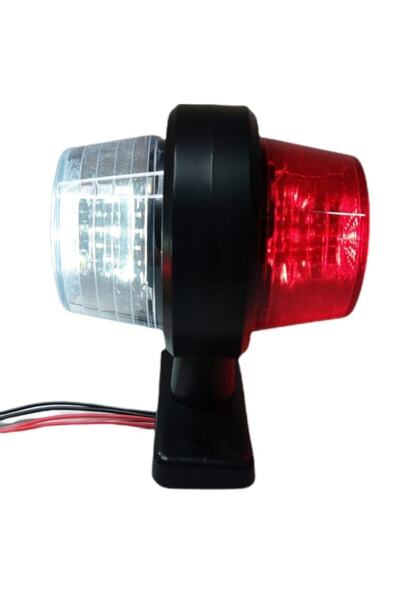 NETOTOMARKET Maxi Takoz Küpe Lamba Ledli 12-24 Volt Beyaz-kırmız 10,5 Cm