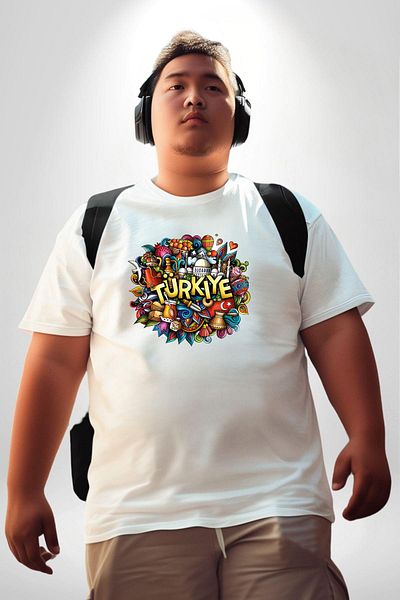 Angemiel White Large Size - Turkey Special Characters Printed Unisex T-Shirt