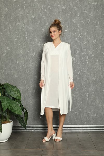 ERDENİZ TEKSTİL Fishtail Girl's Nightgown and Dressing Gown Laced, Cotton Zero Sleeve
