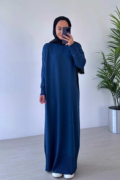 Ka Hijab Φόρεμα Mercerized Hijab σε χρώμα βενζίνης
