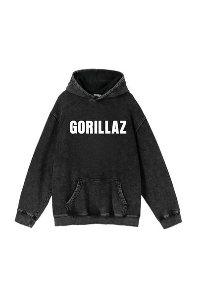 Touz Moda Φούτερ Gorillaz Vintage με κουκούλα που πλένεται