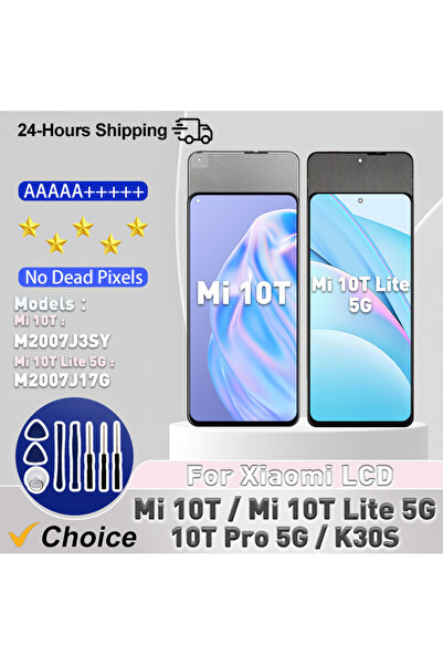 Choice3 شاشة LCD بدون إطار 6.67 بوصة لهاتف Mi 10T Lite، متوافقة مع Mi 10T 5G ...