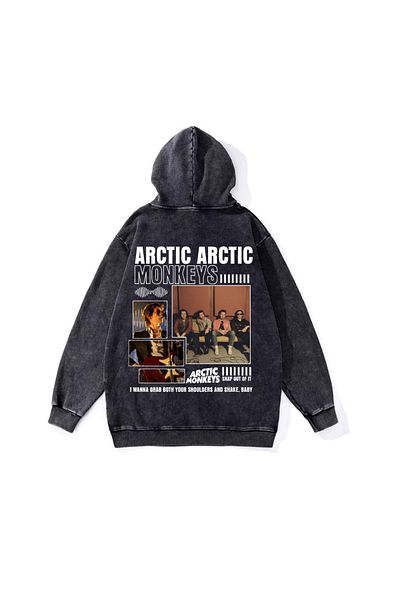 Touz Moda Φούτερ Artic Monkeys Vintage με κουκούλα που πλένεται