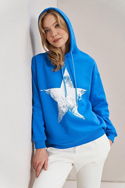 TENA Γυναικείο φούτερ με κουκούλα με κουκούλα με τρία νήματα χωρίς τσέπη