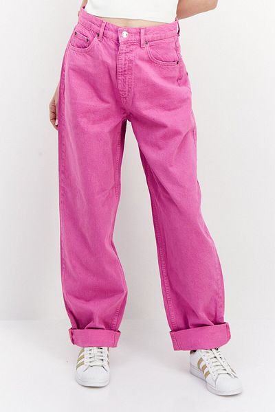 Asos Design Women Slouchy Fit Plain Mom Jeans, Purple