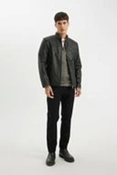 DeFacto D4918 Cepli Mevsimlik Suni Deri Mont Ceket