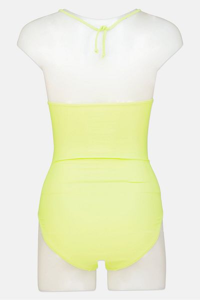 Aeropostale Women Solid One Piece Swimwear, Lime Green