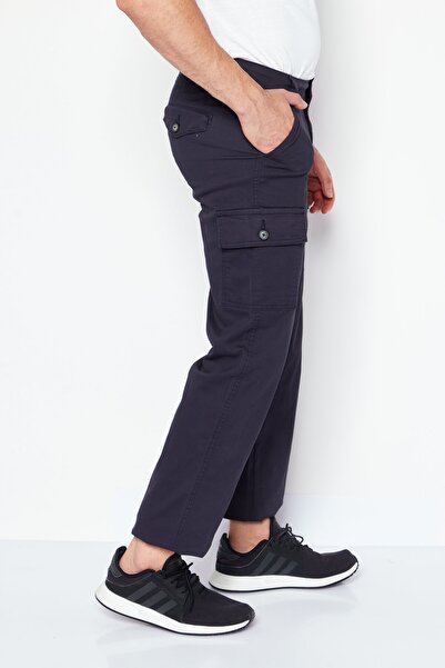 Nautica Men Slim Fit Plain Cargo Pants, Navy